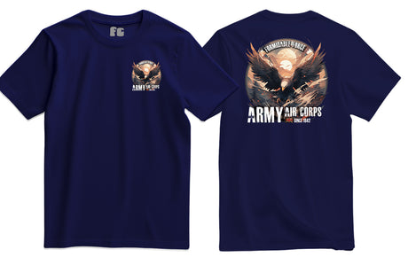 Army Air Corps Formidable Force Double Print T-Shirt - Navy Blue