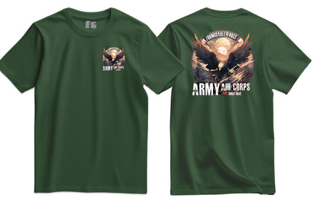 Army Air Corps Formidable Force Double Print T-Shirt - Olive Green