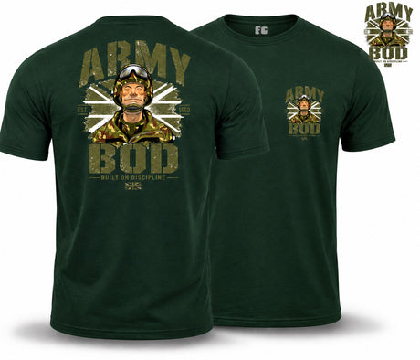 Army Bod - Built on Discipline Double Print T-Shirt - Forest Green