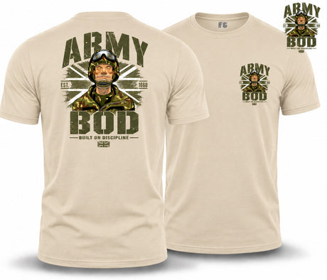 Army Bod - Built on Discipline Double Print T-Shirt - Sand