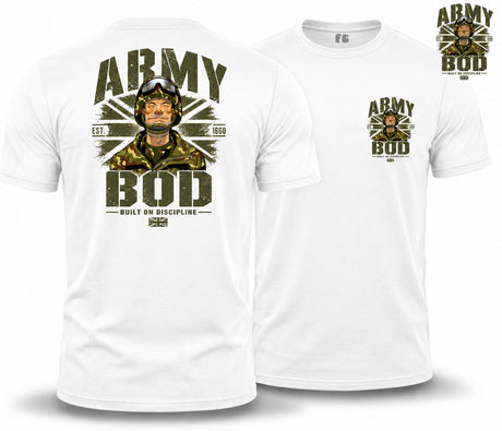 Army Bod - Built on Discipline Double Print T-Shirt - White