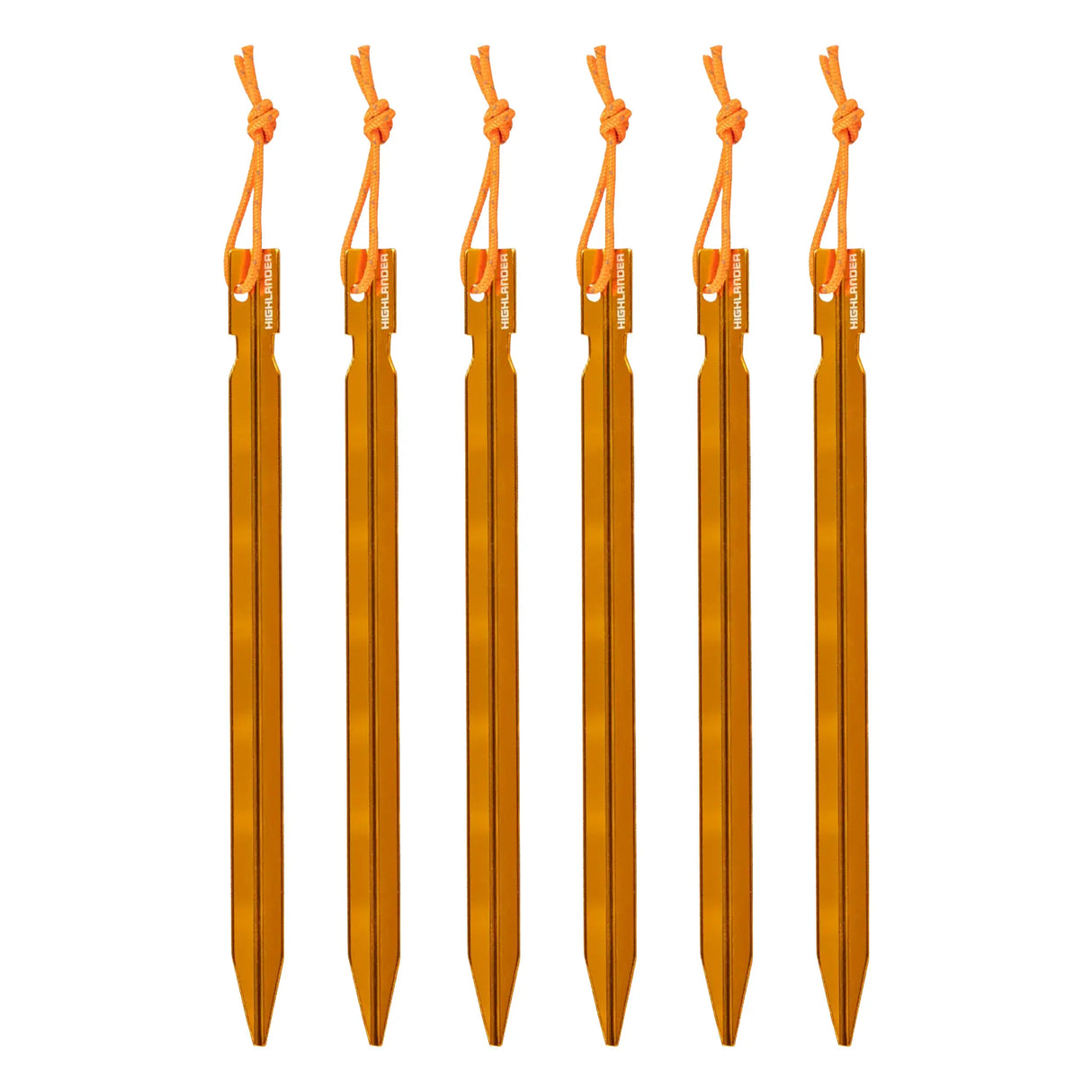 Highlander Arrow Aluminium Tent Pegs - 18cm/7" - Pack of 6 - vertically on white background