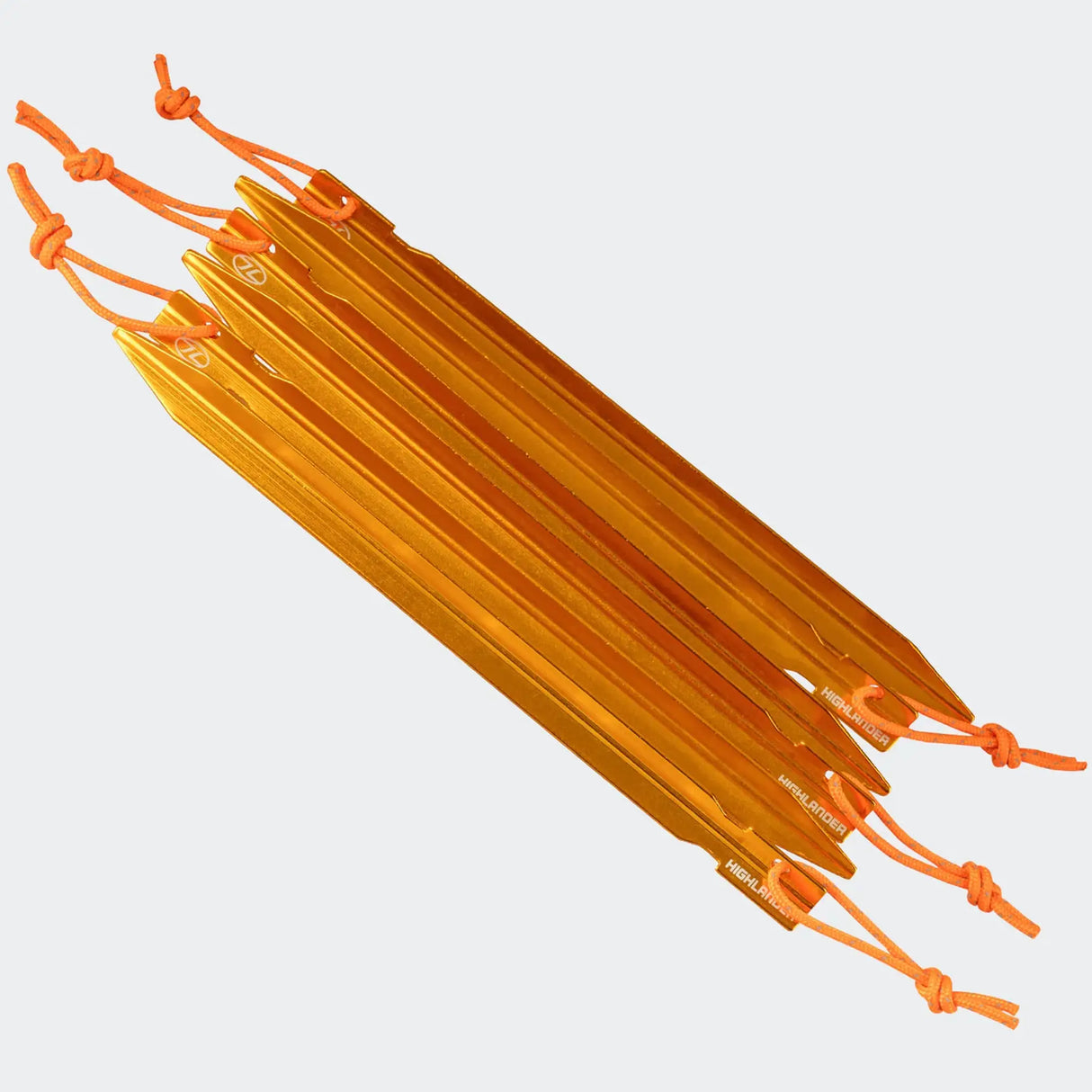 Highlander Arrow Aluminium Tent Pegs - 18cm/7" - Pack of 6 - packed together on white background