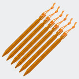 Highlander Arrow Aluminium Tent Pegs - 18cm/7" - Pack of 6 - side on white background