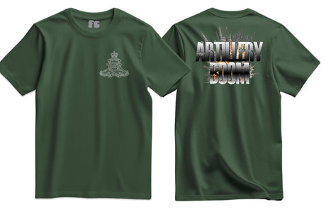 Royal Artillery Boom Double Print T-Shirt - Olive Green