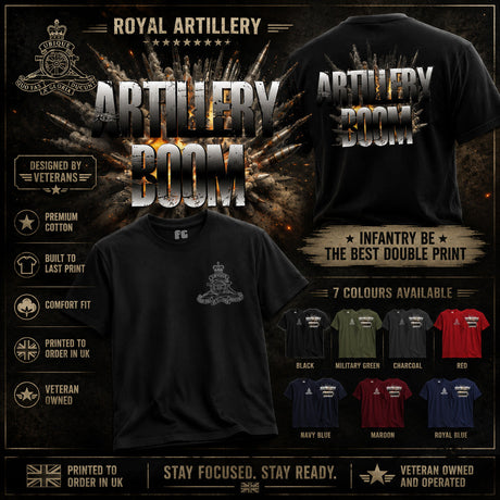 Royal Artillery Boom Double Print T-Shirt - Design