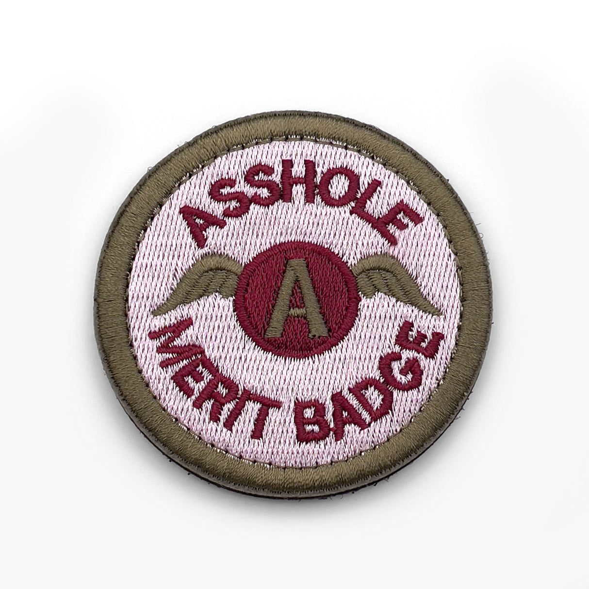 Asshole Merit Badge Patch Green Hook & Loop | Task Outdoor