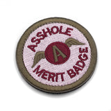 Asshole Merit Badge Patch Green Hook & Loop | Task Outdoor