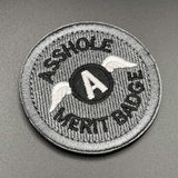 Asshole Merit Badge Patch Grey, Hook & Loop, 6.5cm | Task Outdoor