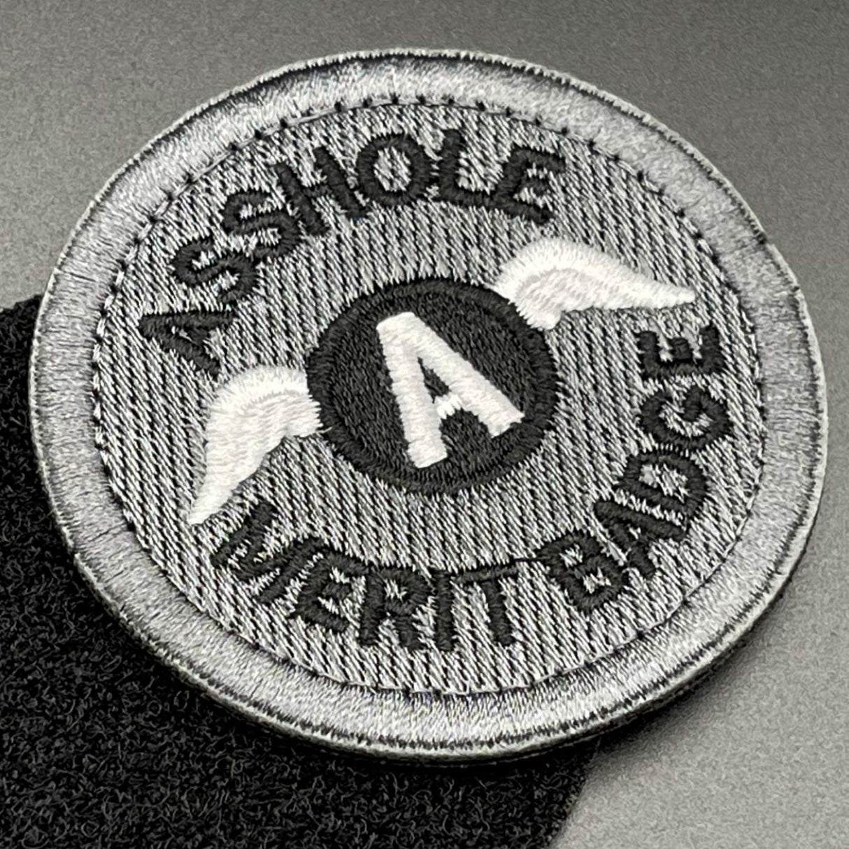 Asshole Merit Badge Patch Grey, Hook & Loop, 6.5cm | Task Outdoor