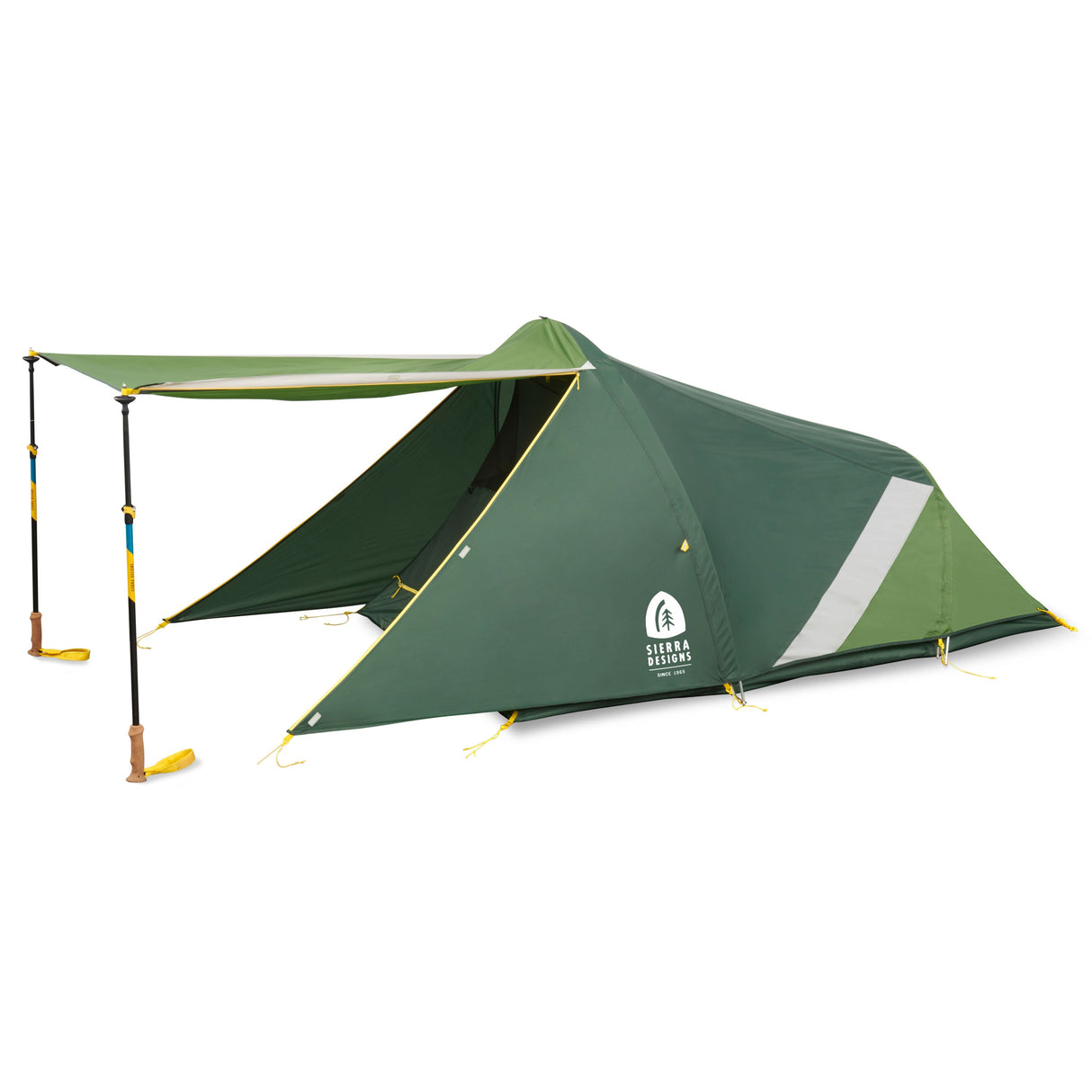 Sierra Designs Clip Flashlight 3000 2 Person Tent - Green pitched with flysheet