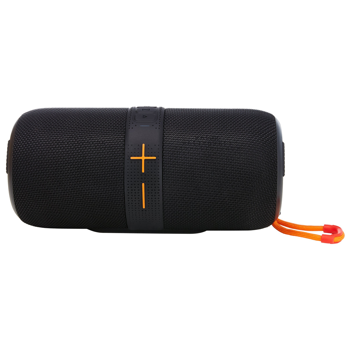 Maplin party speaker side view showing the control band and carry strap