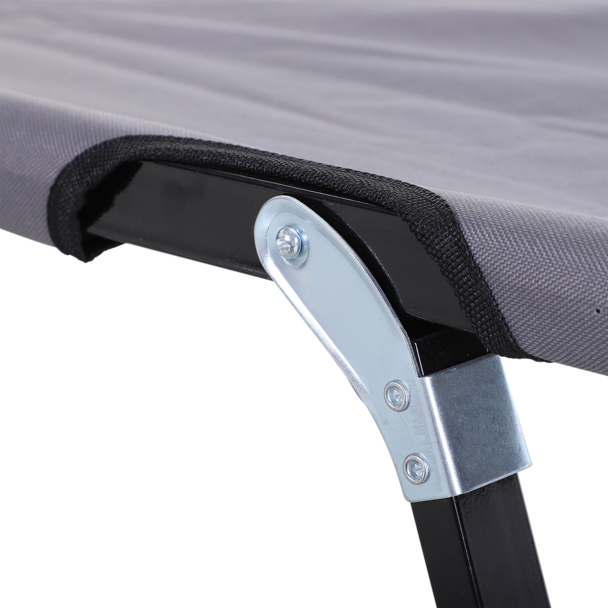 Outsunny Double Camping Cot Bed - Grey underside frame detail