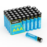 Maplin AAA alkaline batteries, pack of 40
