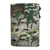 Highlander Basha Tarp in HMTC Camo - flat folded tarp showing camo pattern, product shot