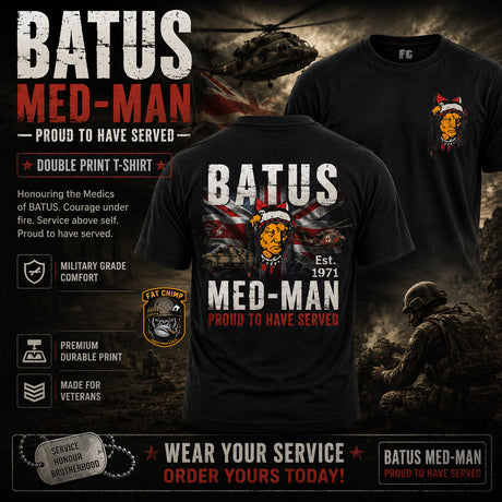 Batus Med-Man Veteran Double Print T-Shirt - Design