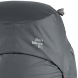 Highlander Ben Nevis Rucksack 65L in grey - close up of branding