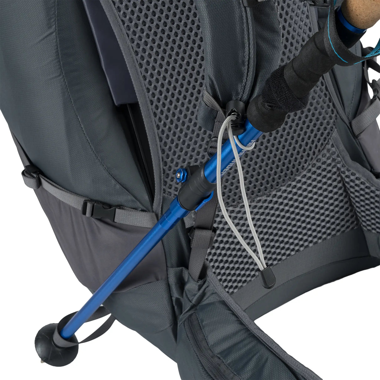 Highlander Ben Nevis Rucksack 65L in grey - close up of pole loop