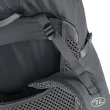 Highlander Ben Nevis Rucksack 65L in grey - close up of adjustable straps