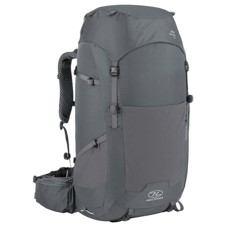 Highlander Ben Nevis Rucksack 52L in grey from the front left on white background