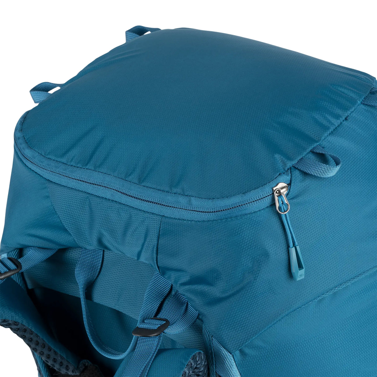 Highlander Ben Nevis Rucksack 52L in petrol blue close up of lid