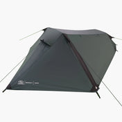 Highlander Blackthorn 1 Tent Gen2 in Scarab Green - angled view showing pitched tent