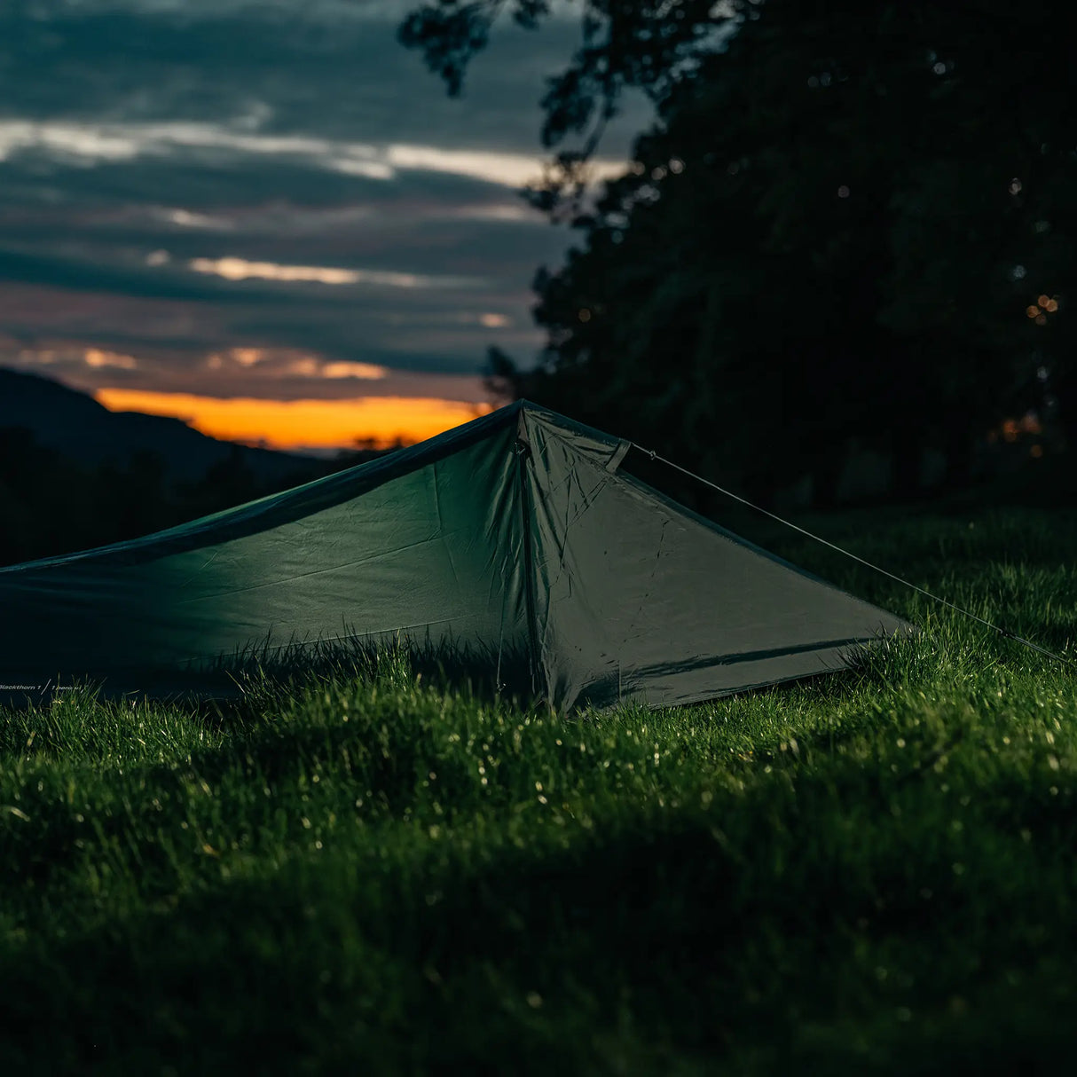 Highlander Blackthorn 1 Tent at sunset in the outdoors