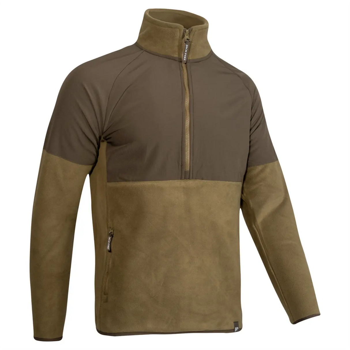 Jack Pyke Bleasdale Half Zip Fleece Top Dark Mustard Left Side | Task Outdoor