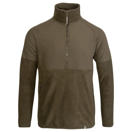 Jack Pyke Bleasdale Half Zip Fleece Top Dark Olive Front | Task Outdoor