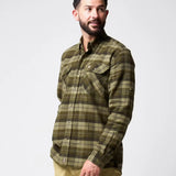 Jack Pyke Bleasdale Heavy Flannel Shirt in green check from the front left on white background