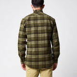 Jack Pyke Bleasdale Heavy Flannel Shirt in green check from the back on white background
