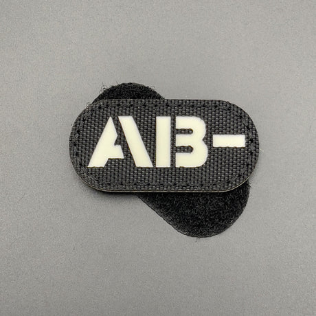 AB Neg Glow in the Dark Blood Group Patch Black Hook & Loop | Task Outdoor