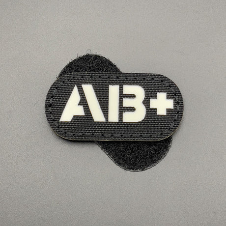 AB Pos Glow in the Dark Blood Group Patch Black Hook & Loop | Task Outdoor