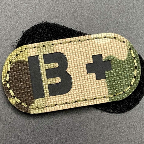 B Pos MTP Blood Group Patch: IR Reflective, Hook & Loop, 5cm | Task Outdoor