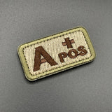 A Pos Blood Group Patch, Hook & Loop, Coyote/Green | Task Outdoor