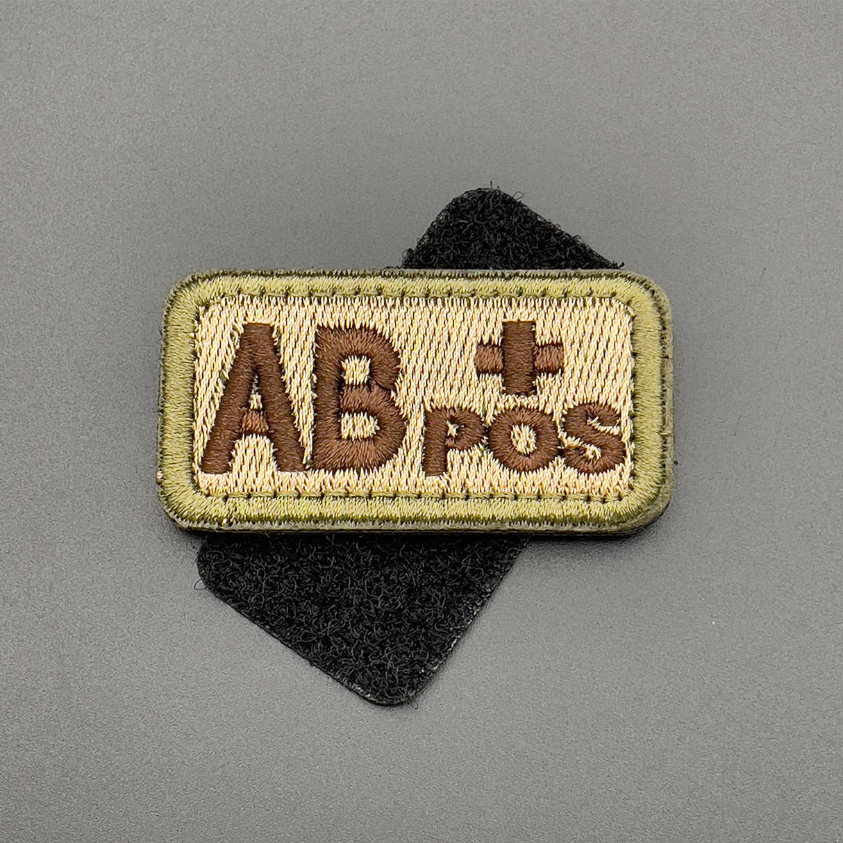 AB Pos Blood Group Patch, Hook & Loop, Coyote/Green | Task Outdoor