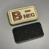 B Neg Blood Group Patch, Hook & Loop, Coyote/Green | Task Outdoor