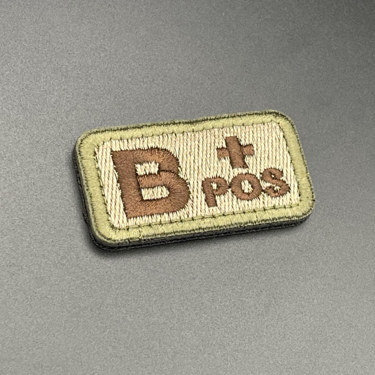 B Pos Blood Group Patch, Hook & Loop, Coyote/Green | Task Outdoor