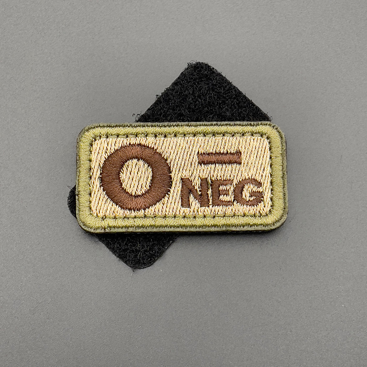 O Neg Blood Group Patch, Hook & Loop, Coyote/Green | Task Outdoor