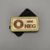 O Neg Blood Group Patch, Hook & Loop, Coyote/Green | Task Outdoor