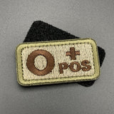 O Pos Blood Group Patch, Hook & Loop, Coyote/Green | Task Outdoor