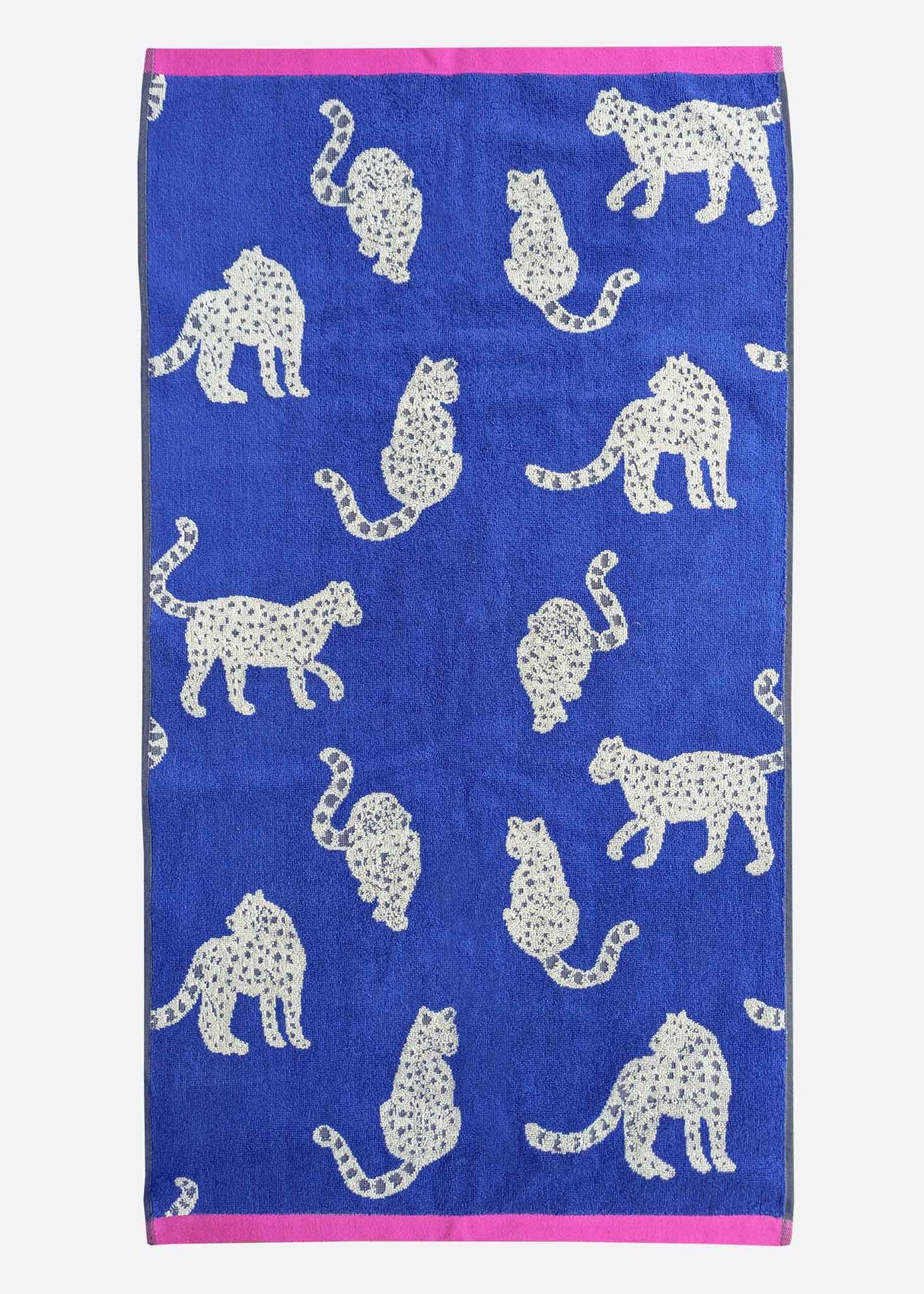 Anorak Snow Leopards Organic Cotton Towel - Bright blue full size range