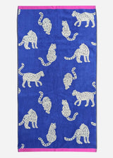 Anorak Snow Leopards Organic Cotton Towel - Bright blue full size range