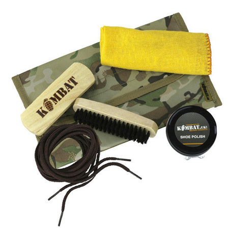 Kombat Military Boot Care Kit with Brown Polish and Laces | Task Outdoor