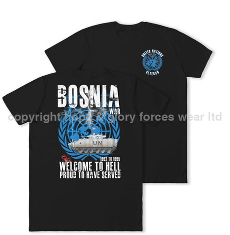 Bosnia War Warrior UN Veteran Double Print T-Shirt - Black (alternate view)