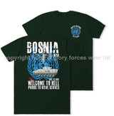 Bosnia War Warrior UN Veteran Double Print T-Shirt - Forest Green