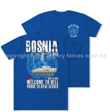 Bosnia War Warrior UN Veteran Double Print T-Shirt - Royal Blue