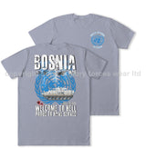 Bosnia War Warrior UN Veteran Double Print T-Shirt - Sports Grey