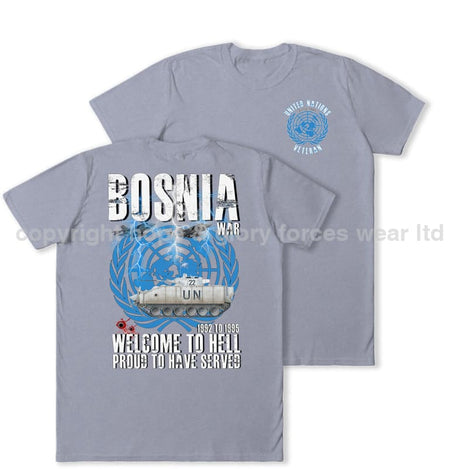 Bosnia War Warrior UN Veteran Double Print T-Shirt - Sports Grey