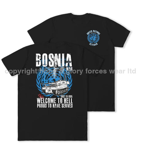 Bosnia War Welcome To Hell Double Print T-Shirt - Black (alternate view)